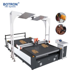Digital Flatbed CNC Oscillating Knife Automatic Genuine Leather Cutting Machine With Scanner Camera